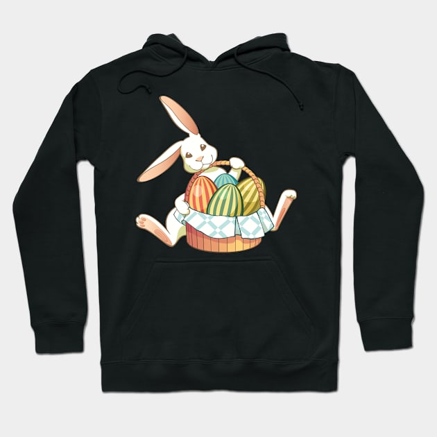 Easter Bunny With Egg Basket Hoodie by justrachna